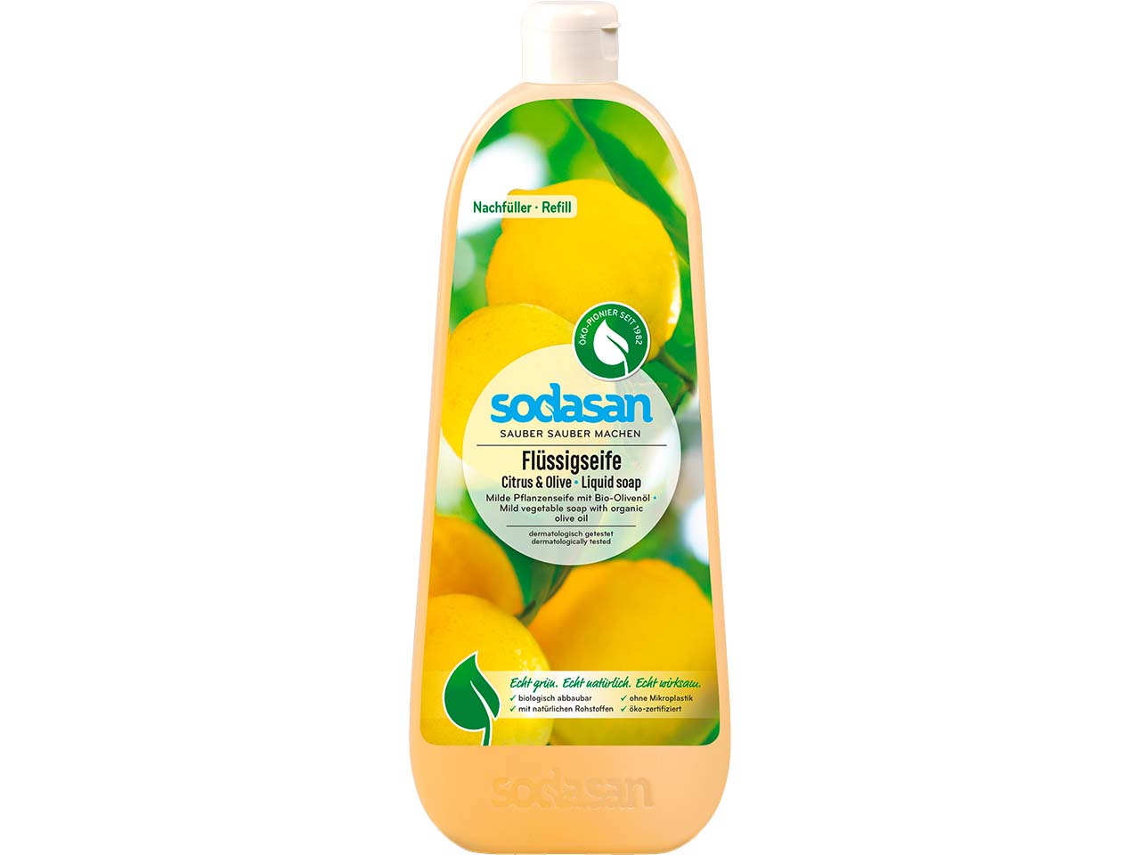 Sodasan Flüssigseife 'Citrus und Olive', Nachfüllung 1 l