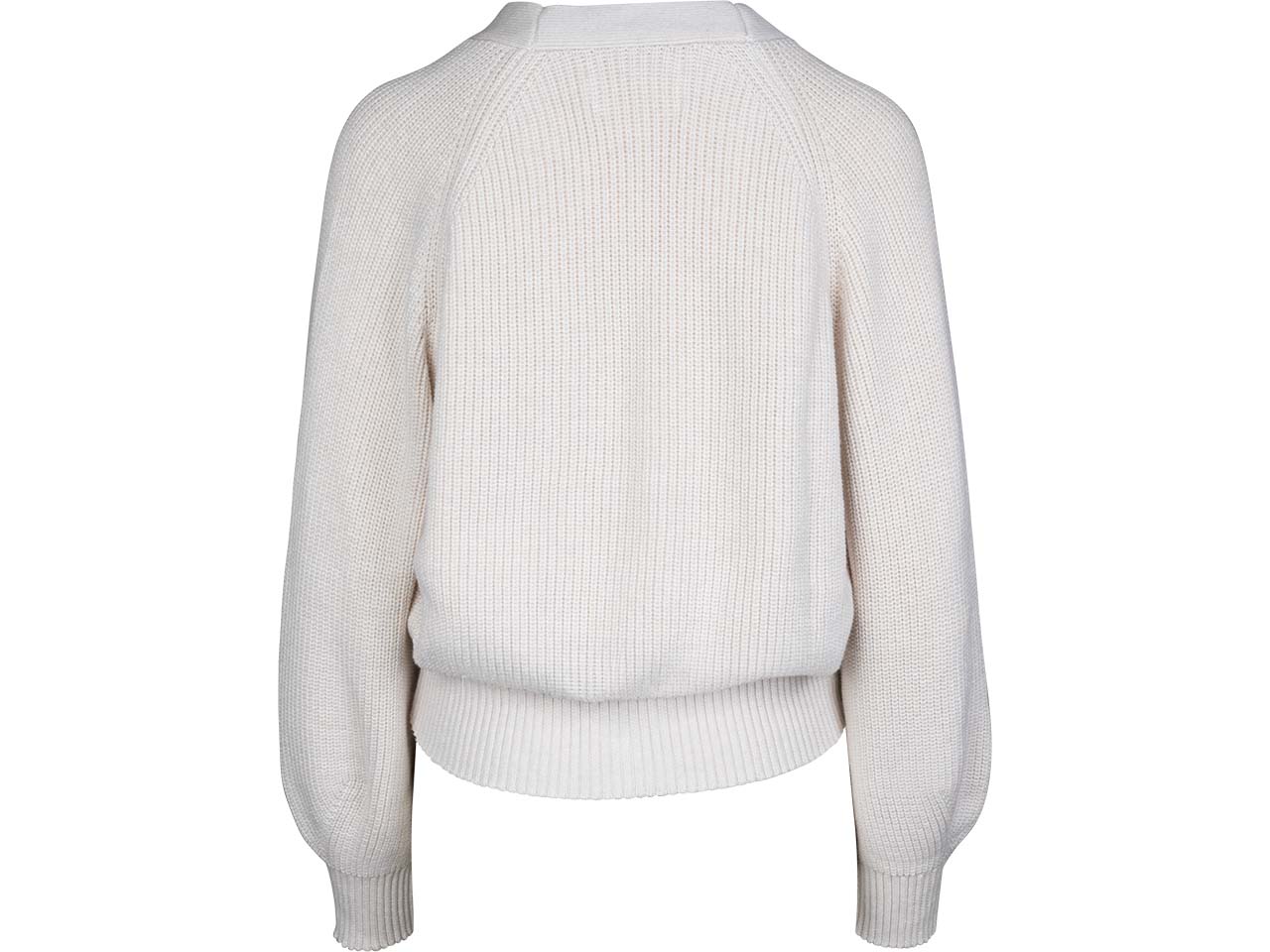 MELA Bio-Damen-Rippstrick-Cardigan 'BHUMA' mit Raglan-Ärmel, creme melange, Gr. M
