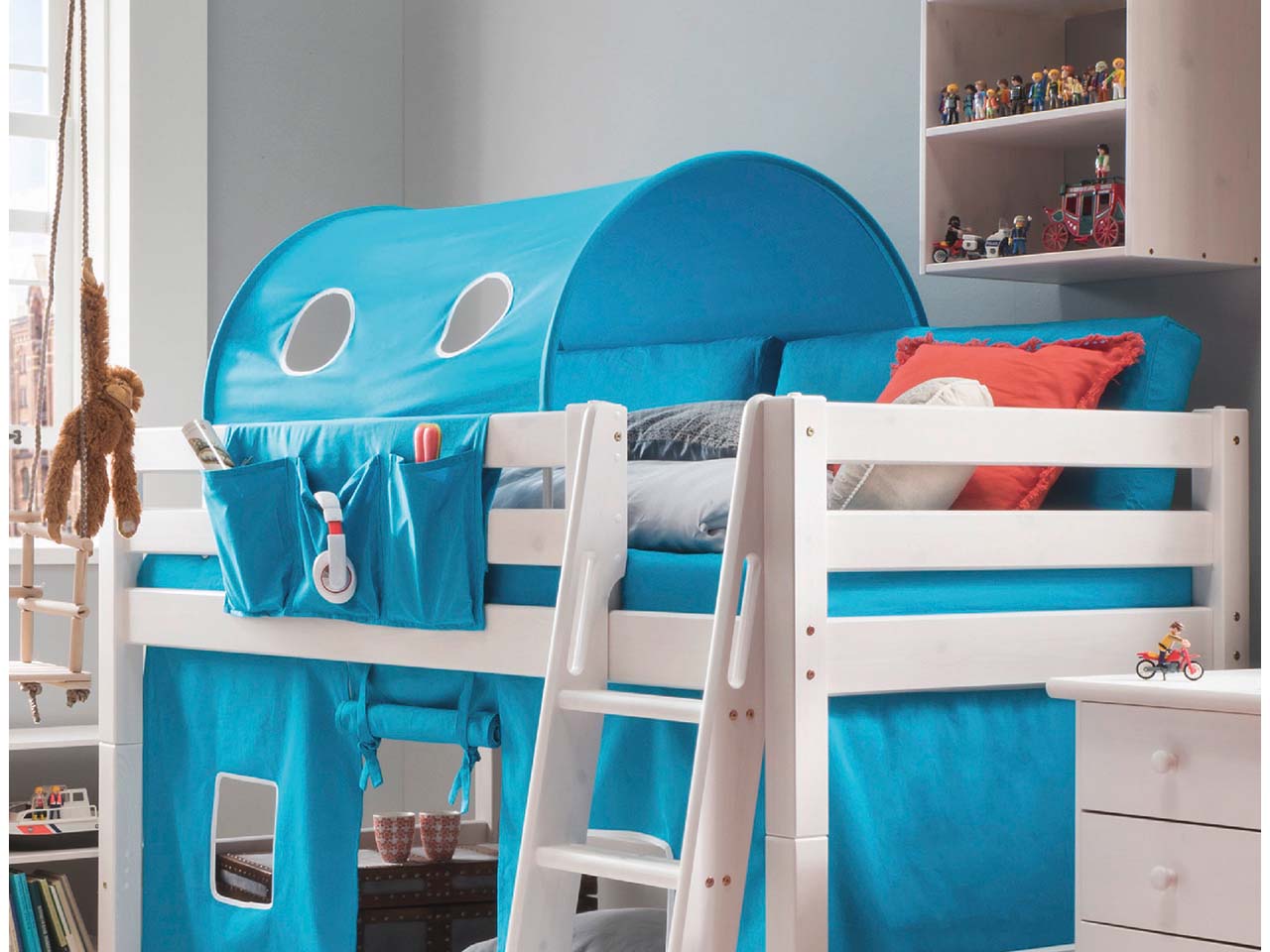 2er-Set Kissen "Infanskids" türkisblau